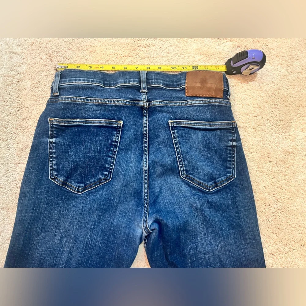Mens Zara Dark Blue Weathered Skinny Jeans Size 32
